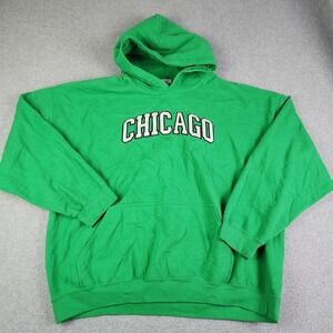 Oarsman 913 Hoodie Men 2XL Green Chicago Applique Pullover Collegiate Sweatshirt
